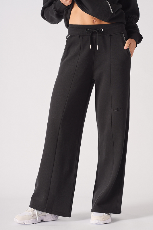 WIDE LEG JOGGERS - BLACK