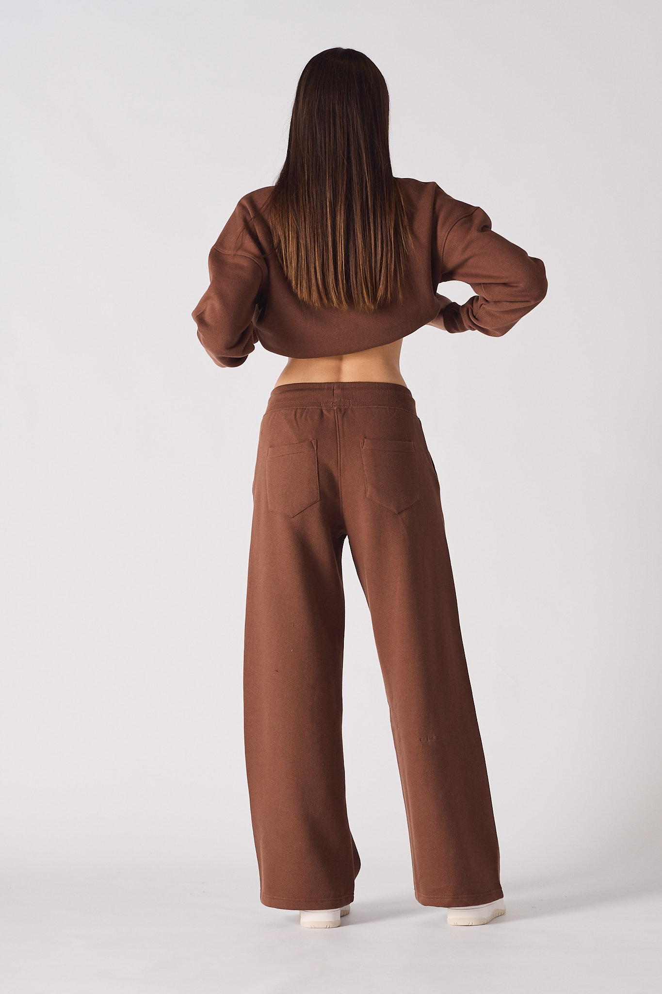 WIDE LEG JOGGERS - BROWN