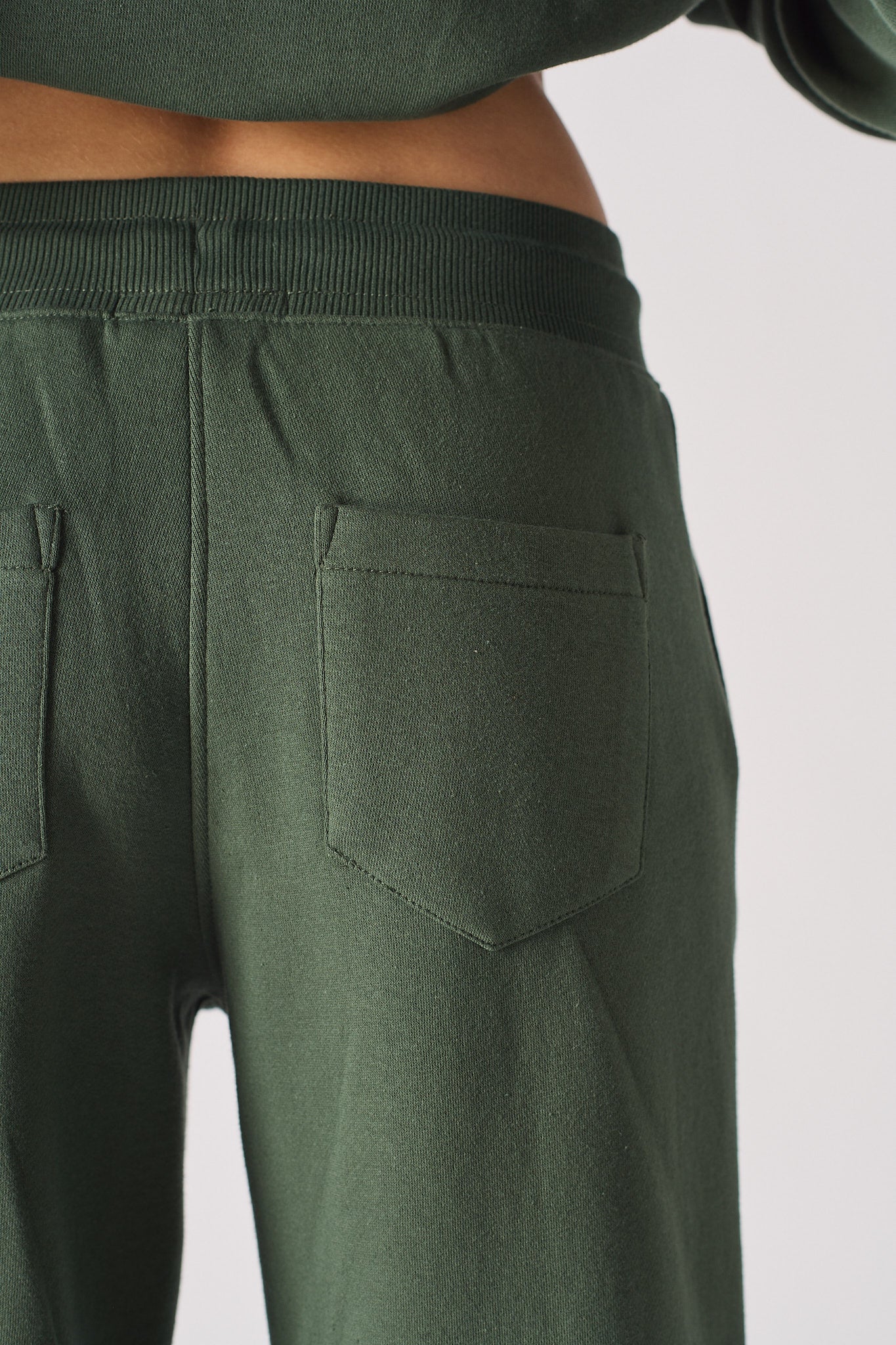 WIDE LEG JOGGERS - DARK GREEN