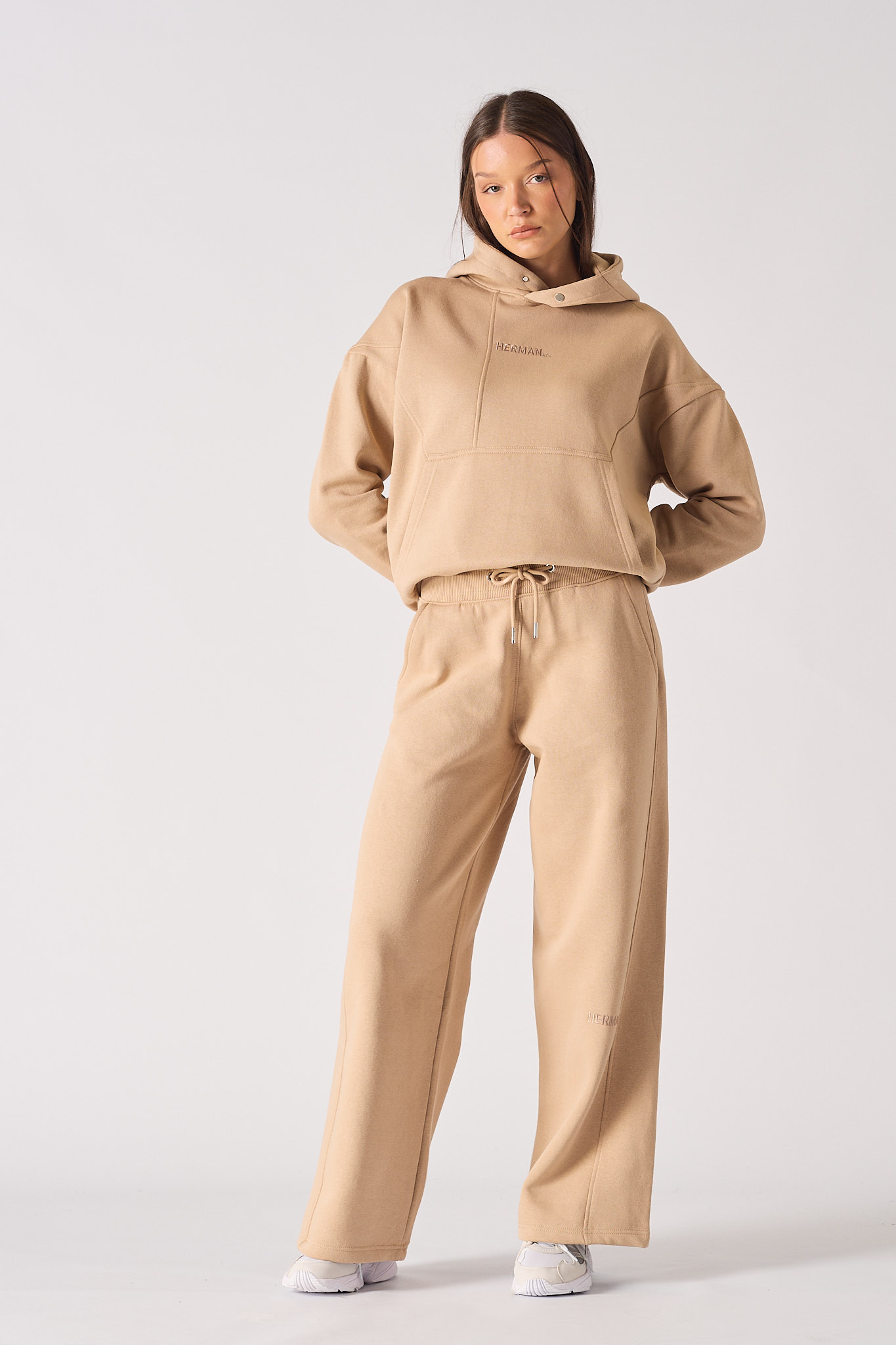 WIDE LEG JOGGERS - BEIGE