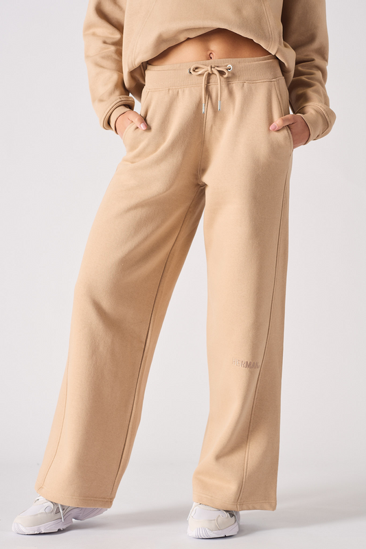 WIDE LEG JOGGERS - BEIGE