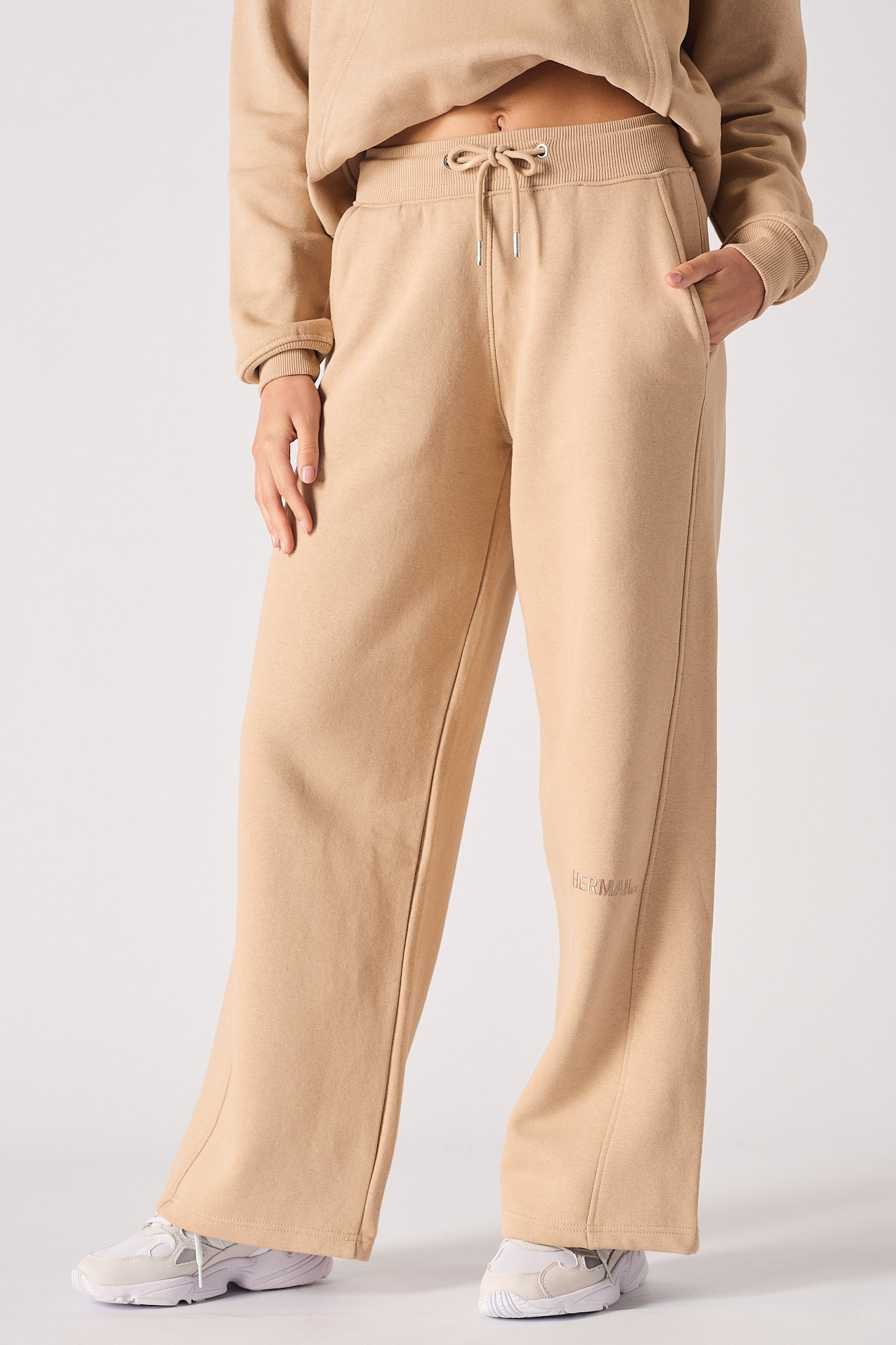 WIDE LEG JOGGERS - BEIGE