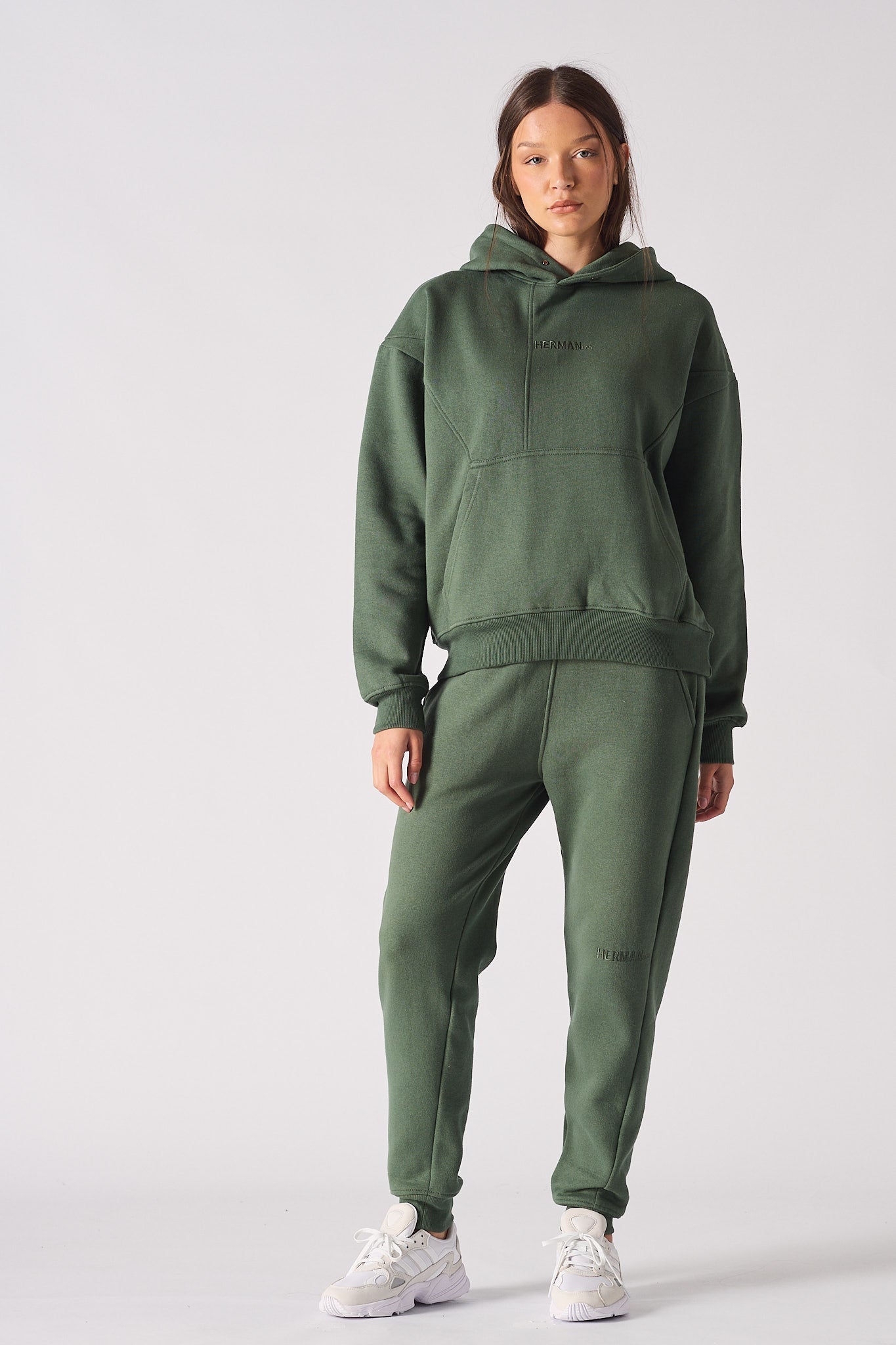 REGULAR PULLOVER HOODIE - DARK GREEN