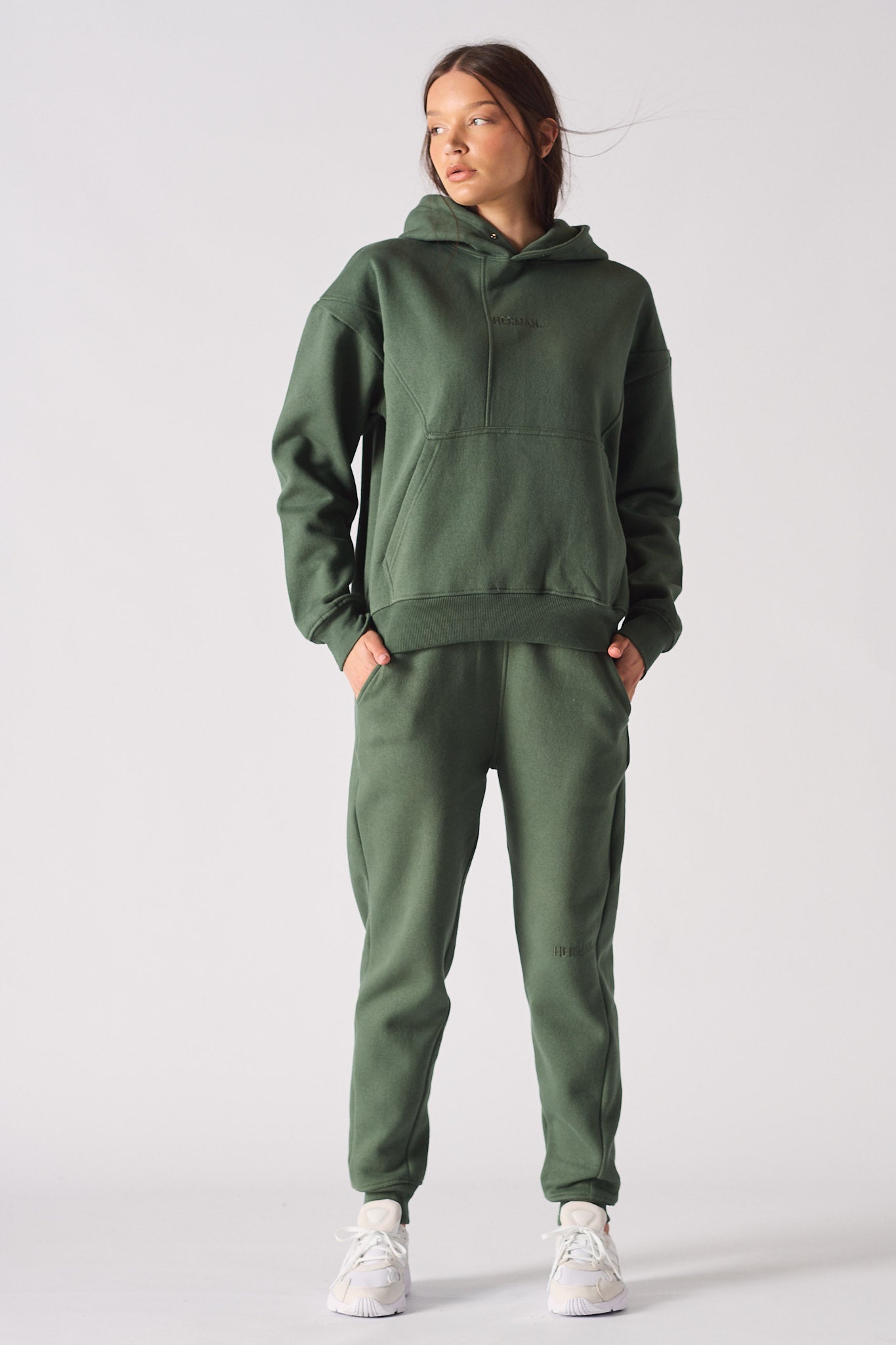 REGULAR PULLOVER HOODIE - DARK GREEN