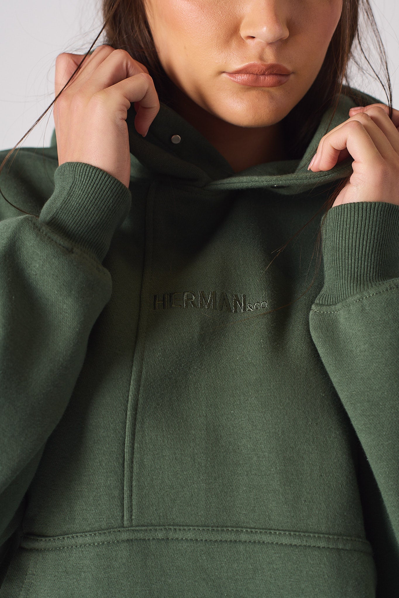 REGULAR PULLOVER HOODIE - DARK GREEN