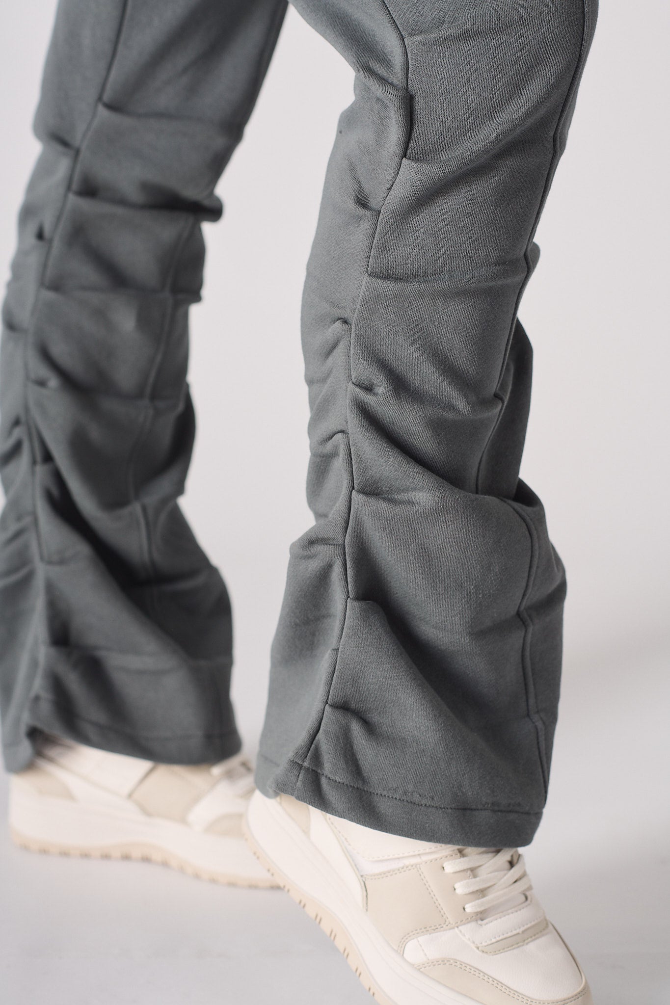 Ruched Flare Jogger - Grey