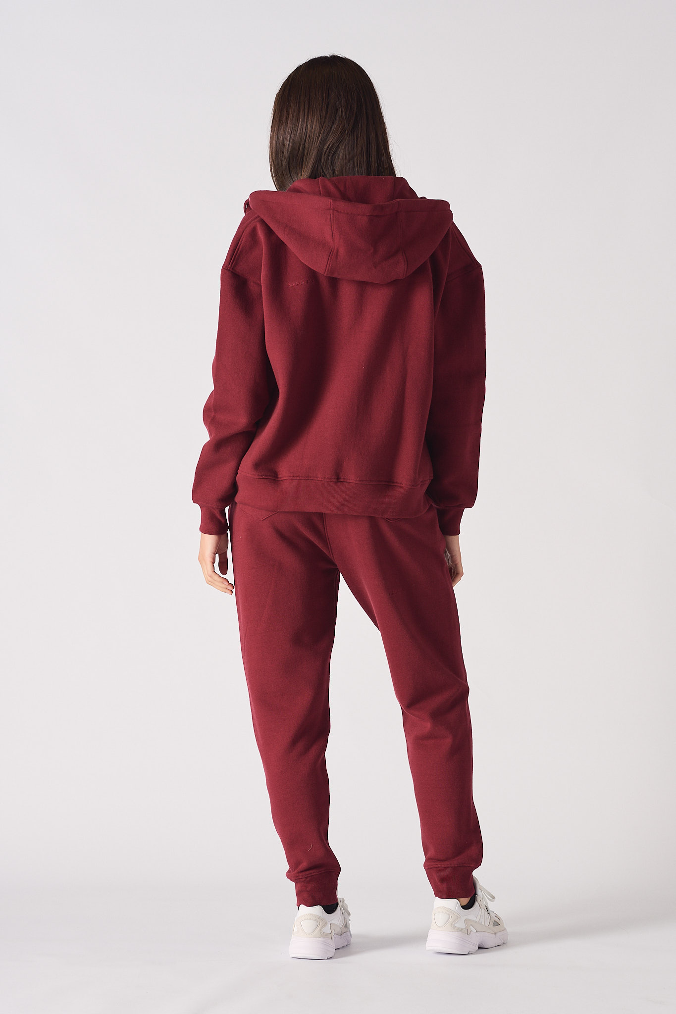REGULAR ZIP UP HOODIE - Burgundy