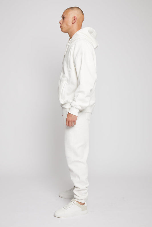 ZIP UP HOODIE - WHITE