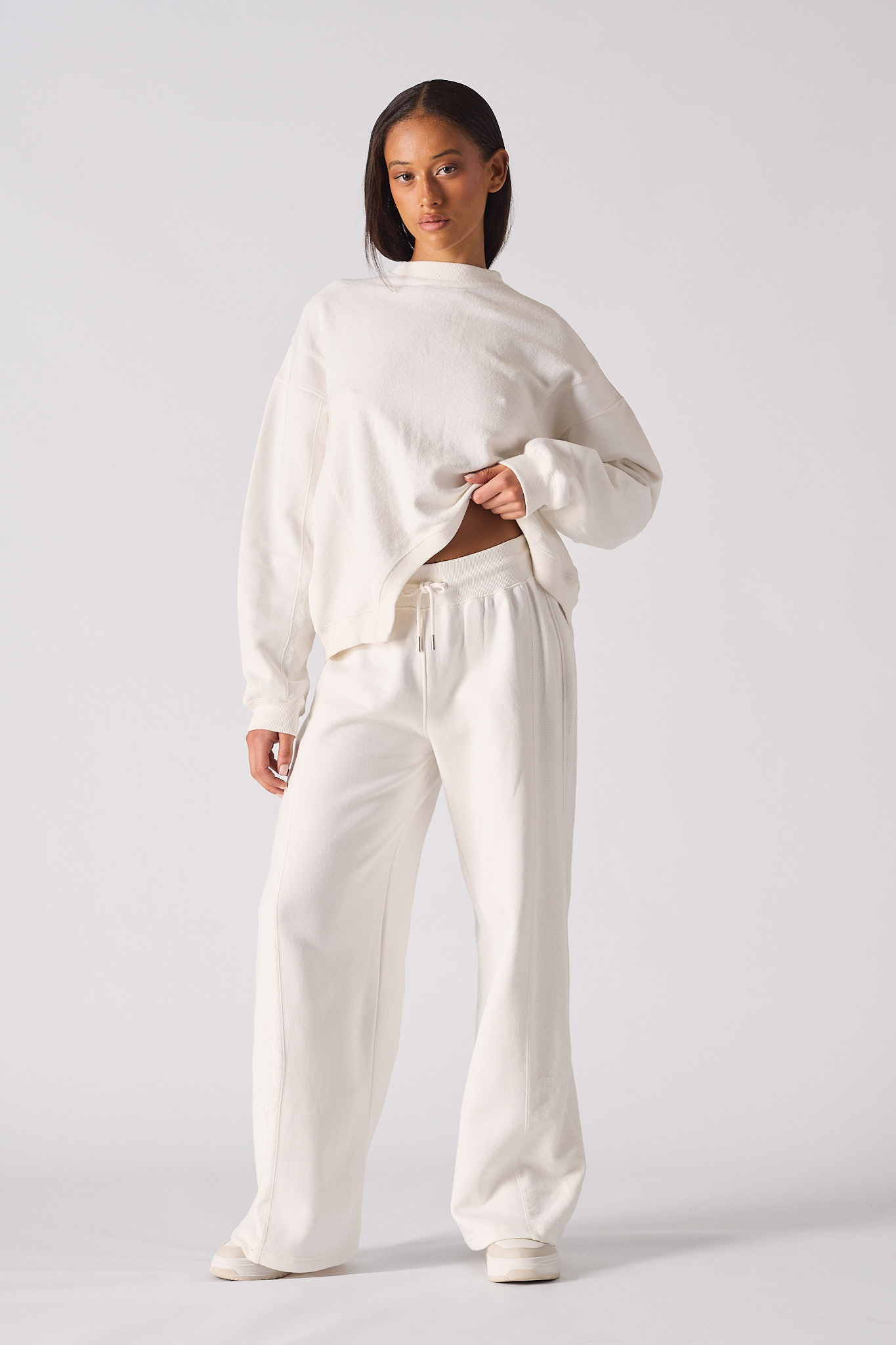 CREW NECK JUMPER  - WHITE