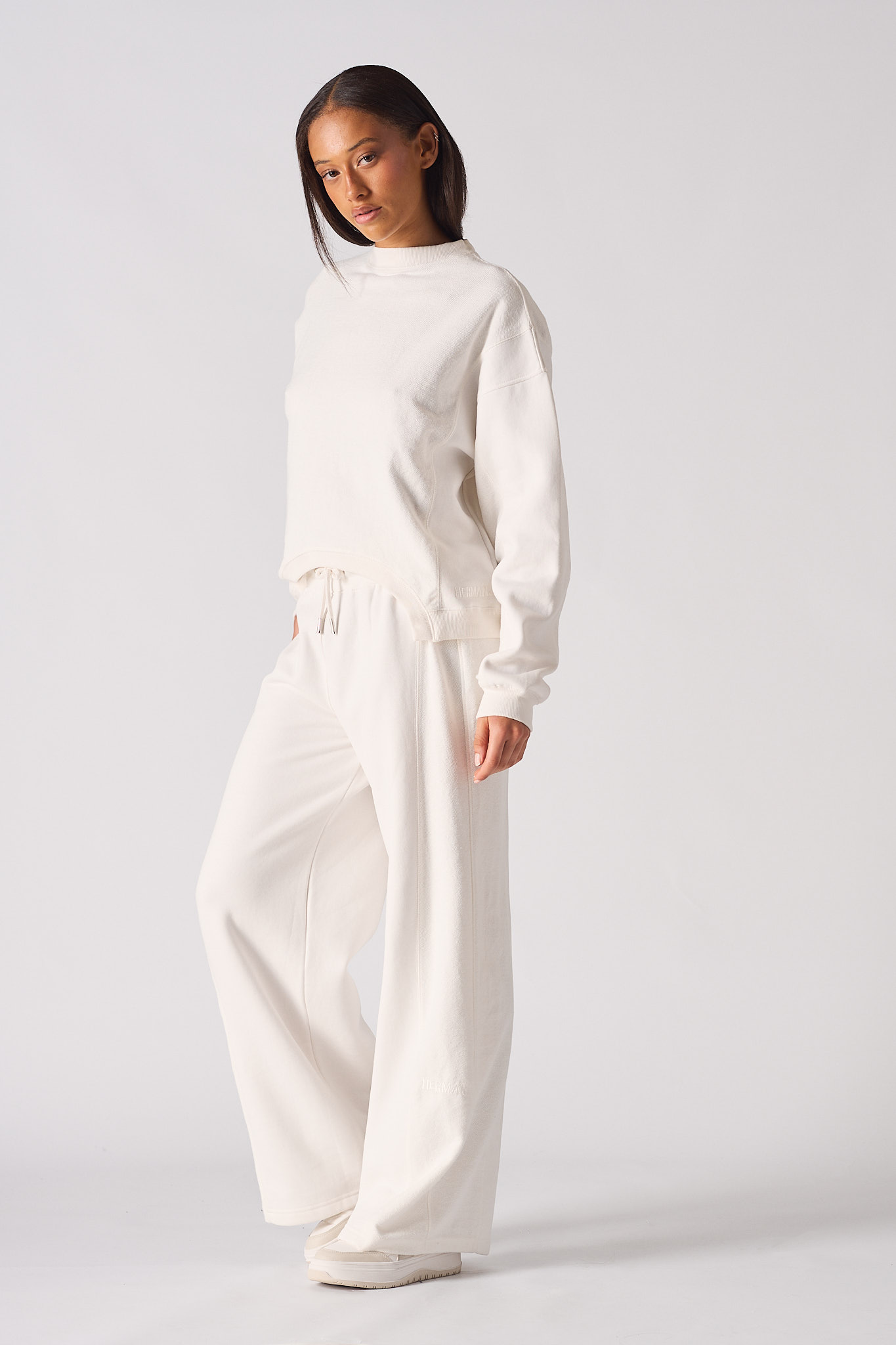 CREW NECK JUMPER  - WHITE