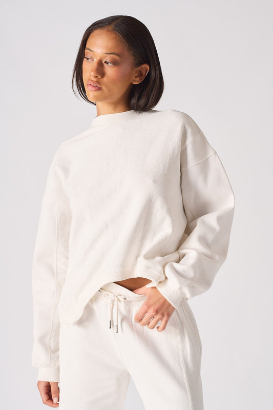 CREW NECK JUMPER  - WHITE