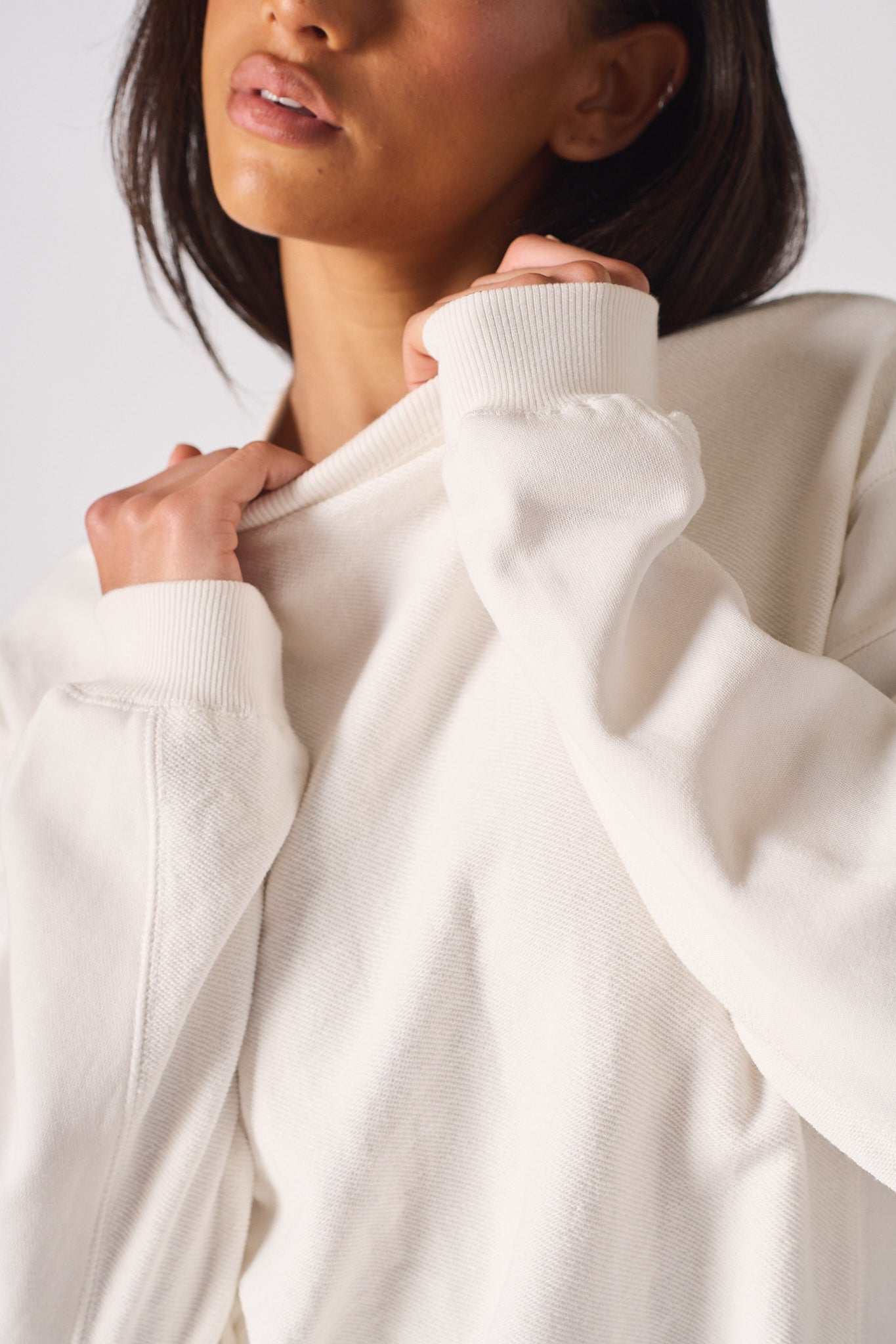 CREW NECK JUMPER  - WHITE