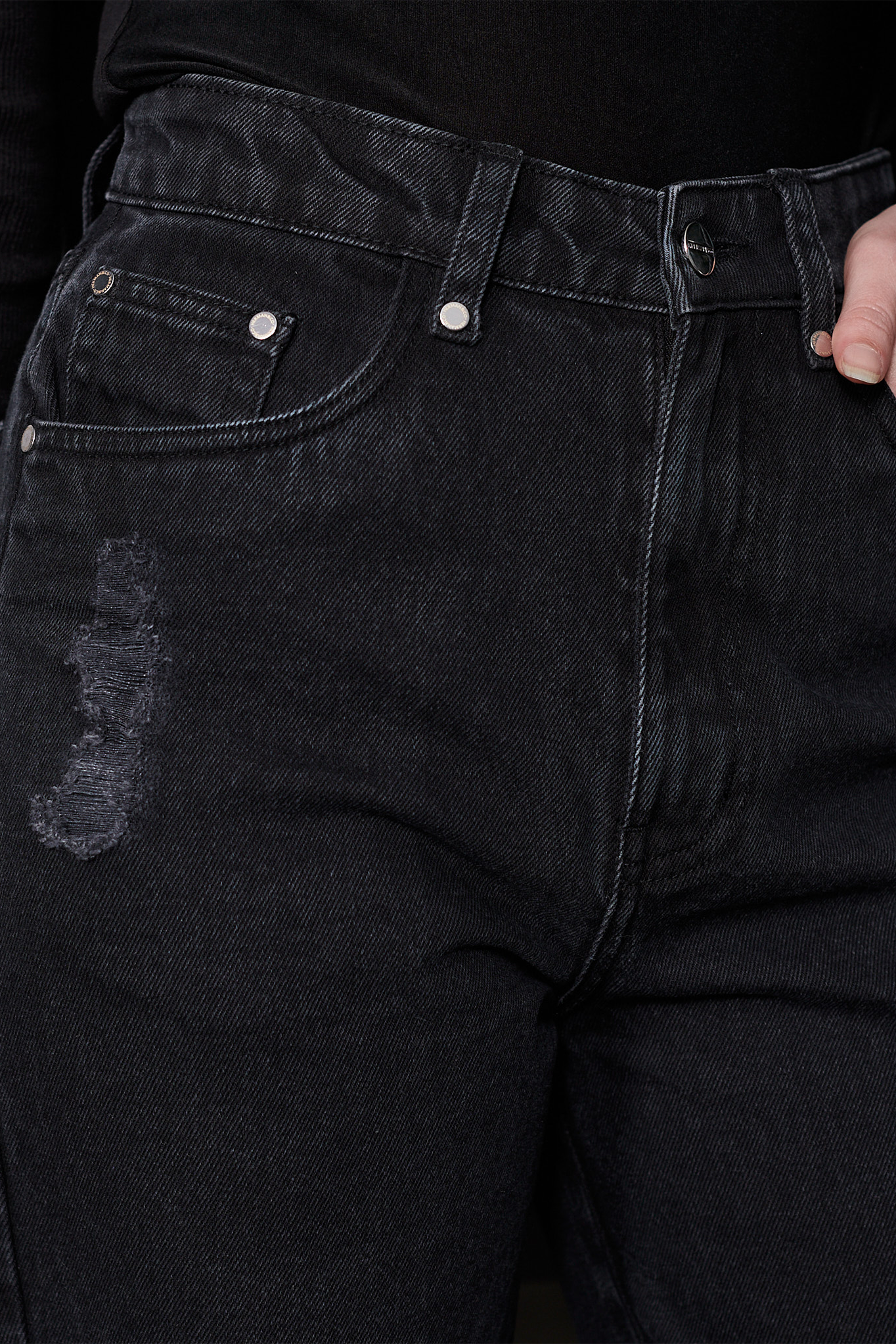 STRAIGHT LEG JEANS - BLACK