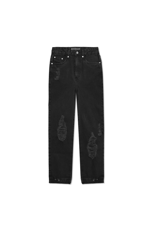 STRAIGHT LEG JEANS - BLACK