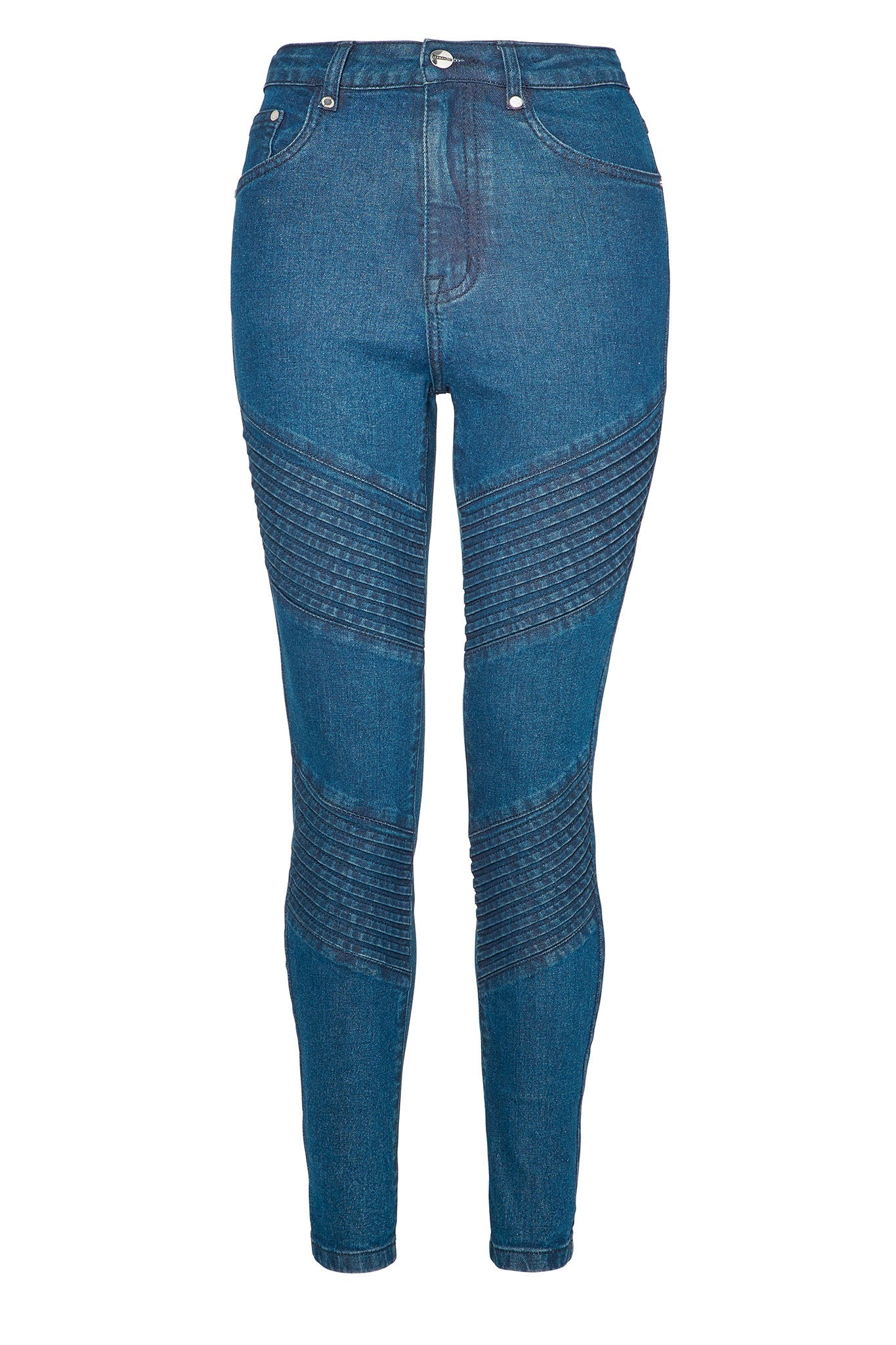 HIGH WAISTED SKINNY JEANS - DARK BLUE