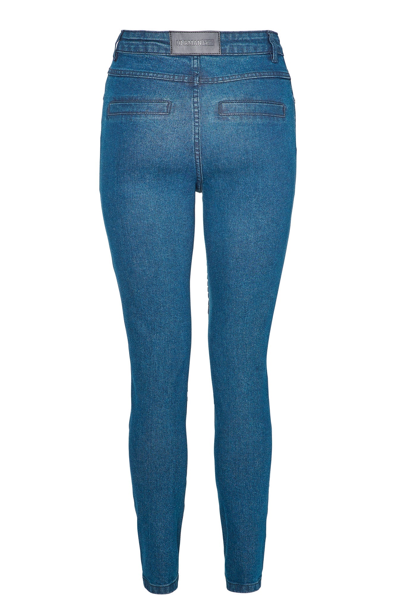 HIGH WAISTED SKINNY JEANS - DARK BLUE