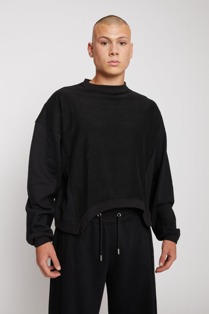 CREW NECK JUMPER - BLACK