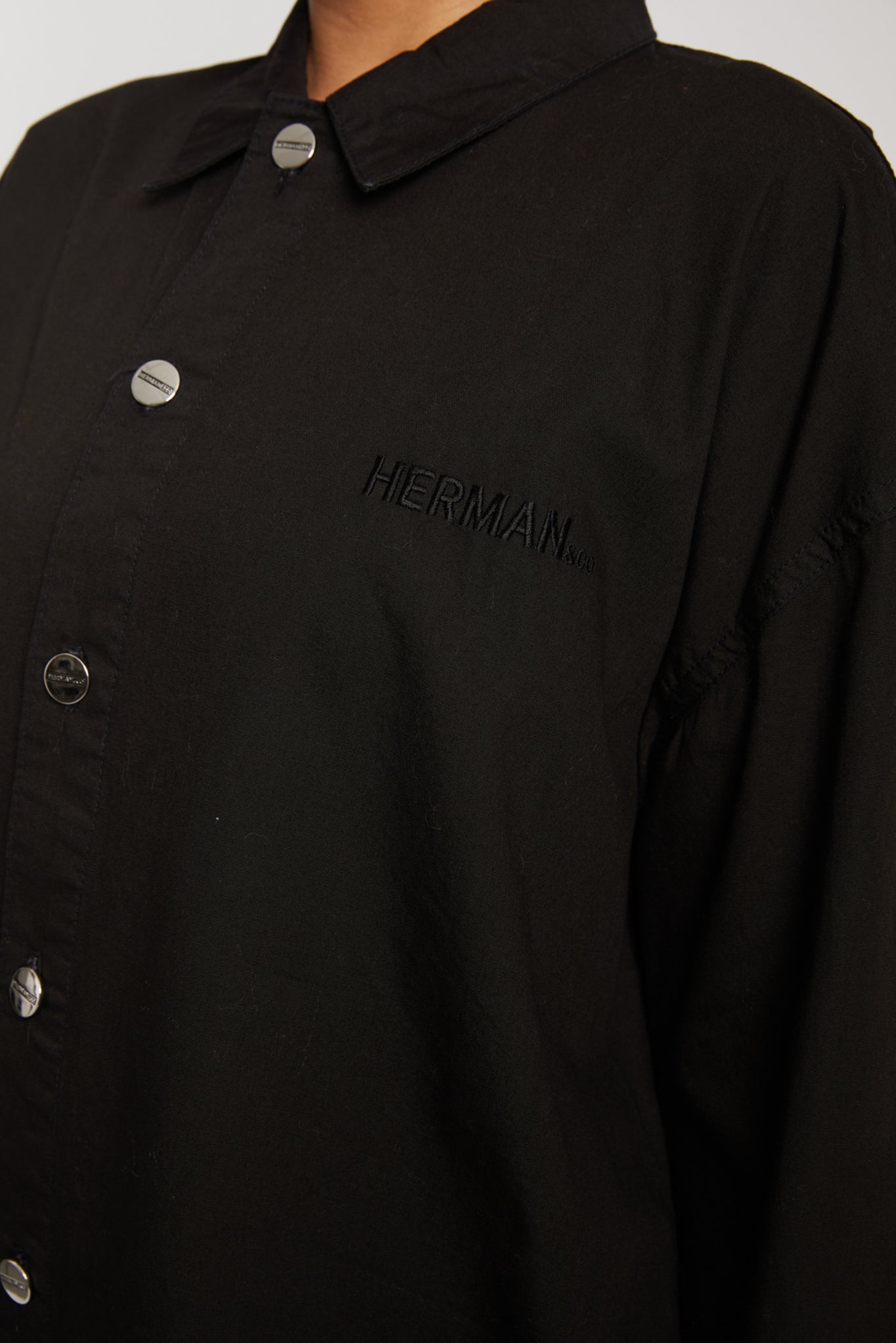 HERMAN COTTON OVERSIZED SHIRT - BLACK