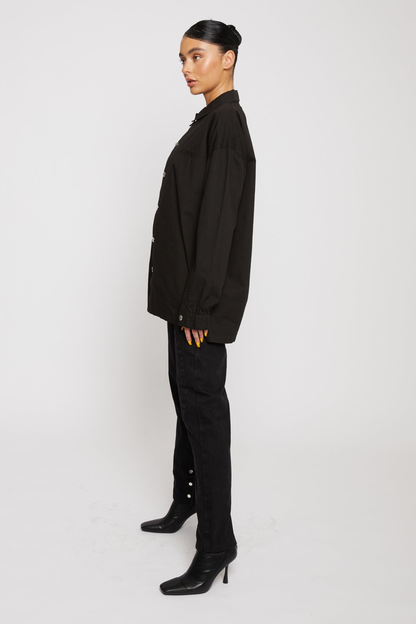HERMAN COTTON OVERSIZED SHIRT - BLACK