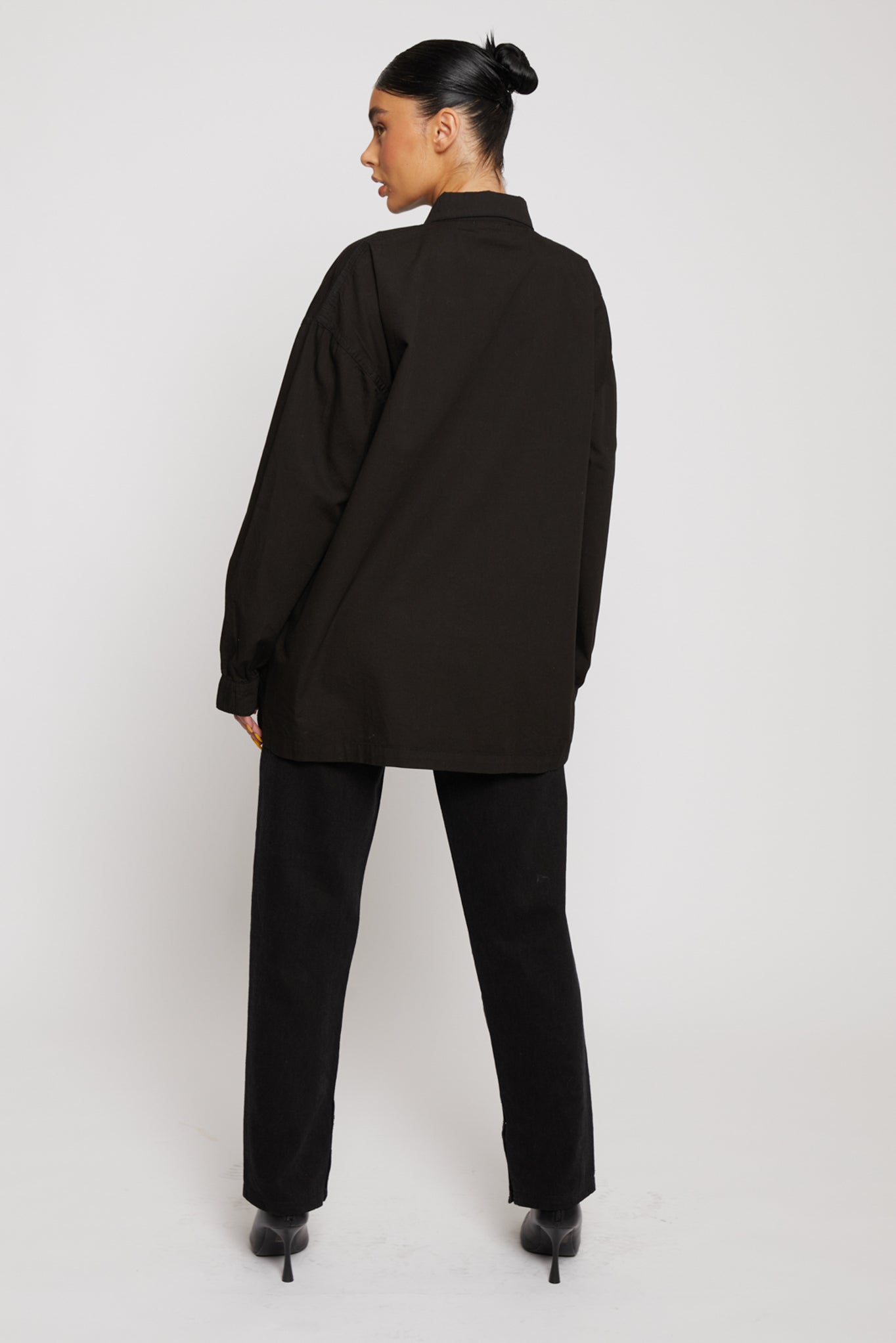 HERMAN COTTON OVERSIZED SHIRT - BLACK