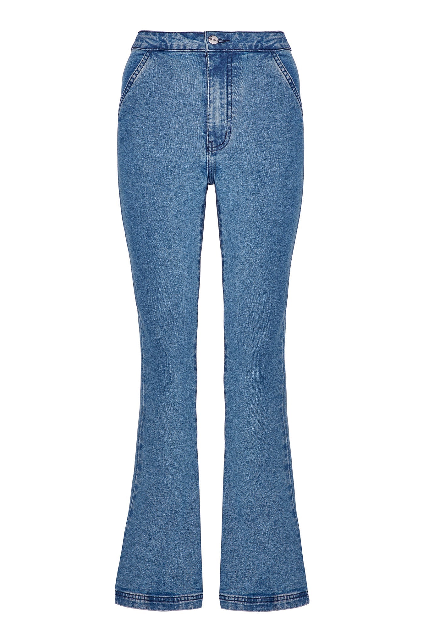 HIGH WAISTED FLARE JEANS- BLUE