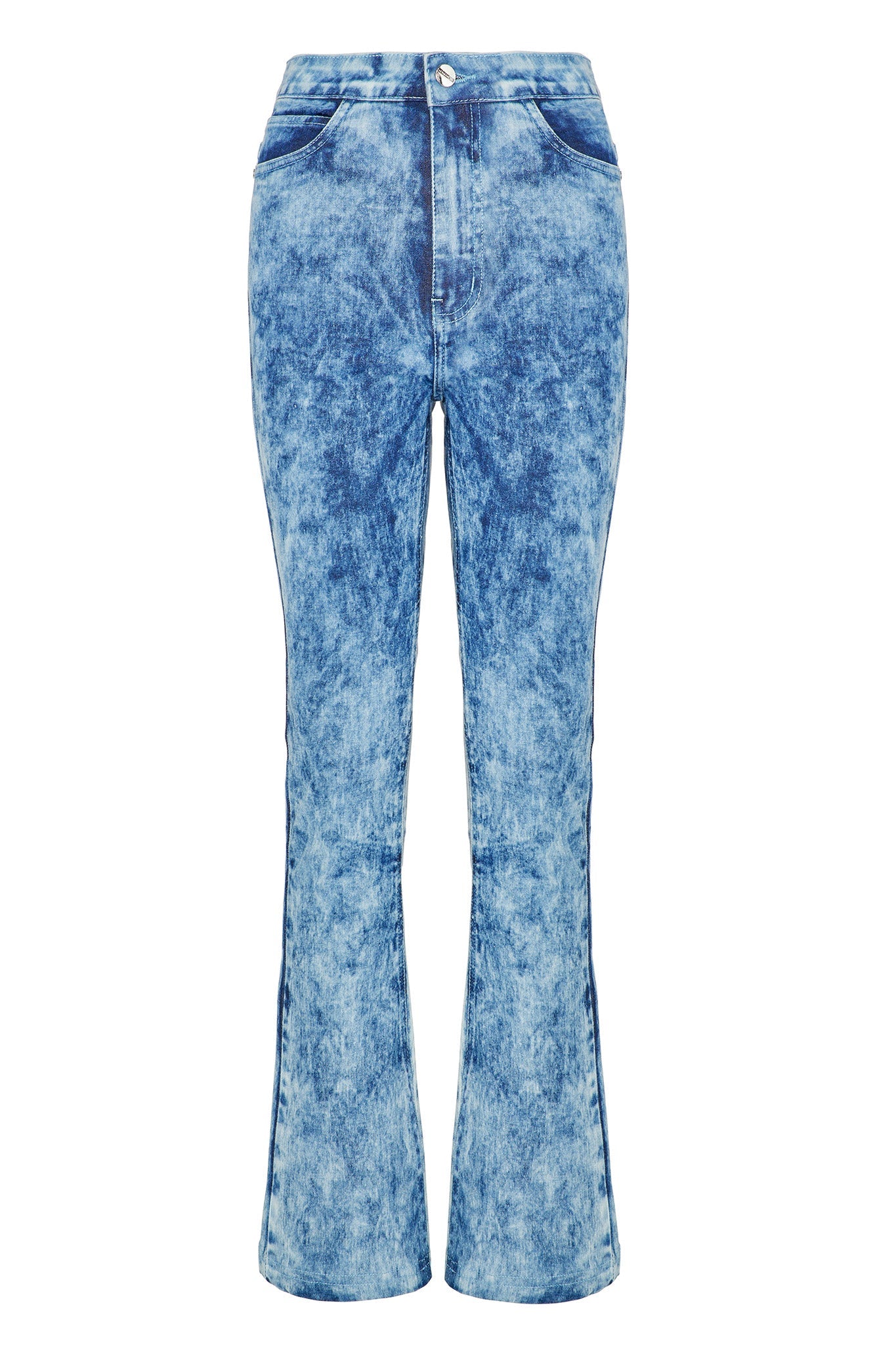 HIGH WAISTED FLARE JEANS - BLUE