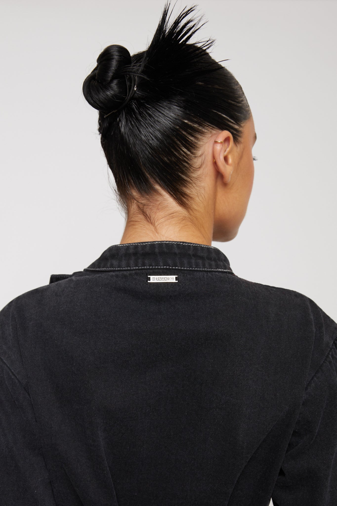 ASYMMETRIC BELTED DRESS - BLACK