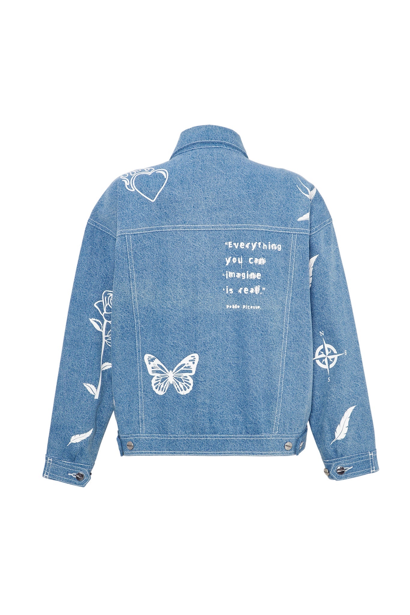 Printed Denim jacket - Light blue