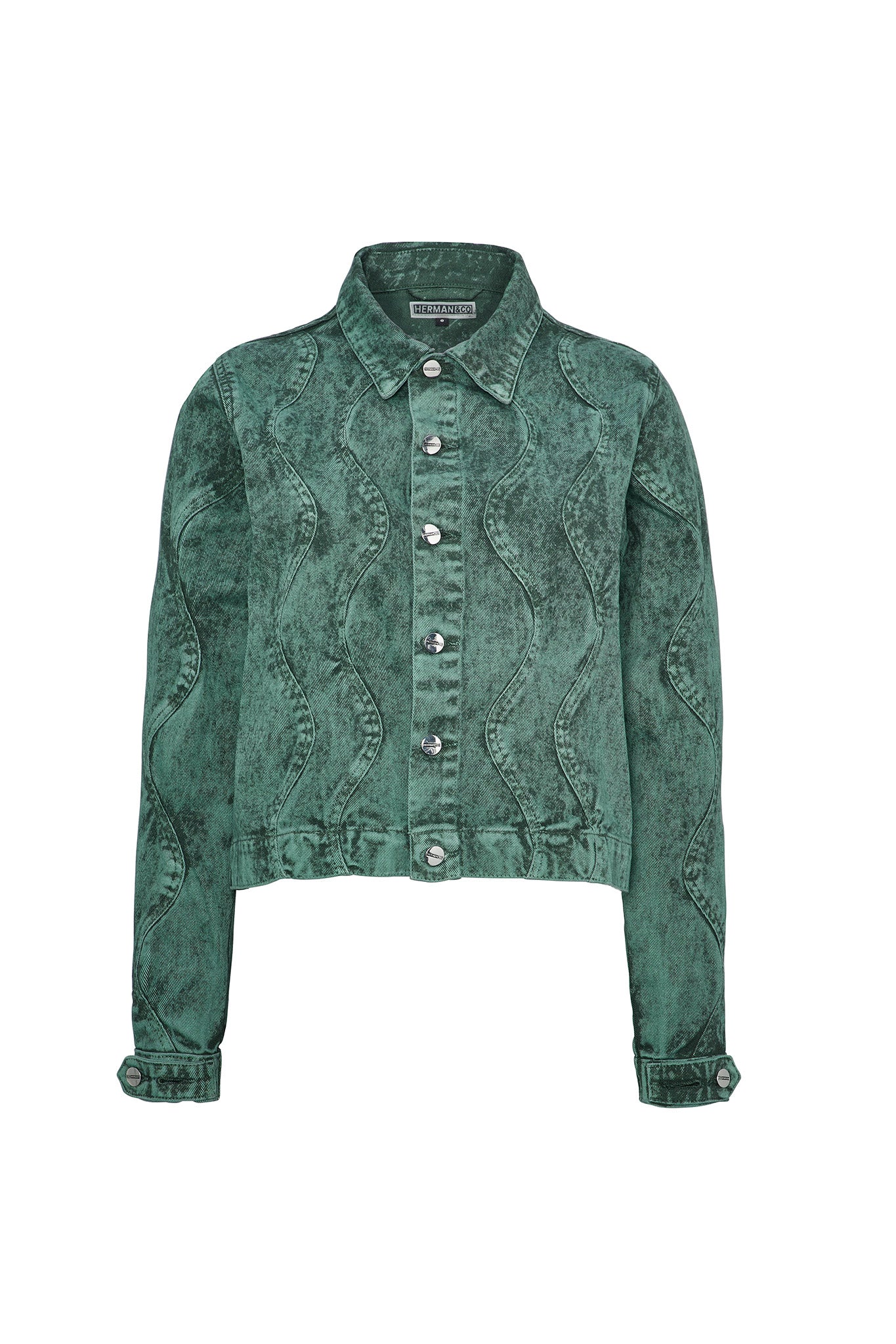 OVERSIZED DENIM JACKET - DARK GREEN