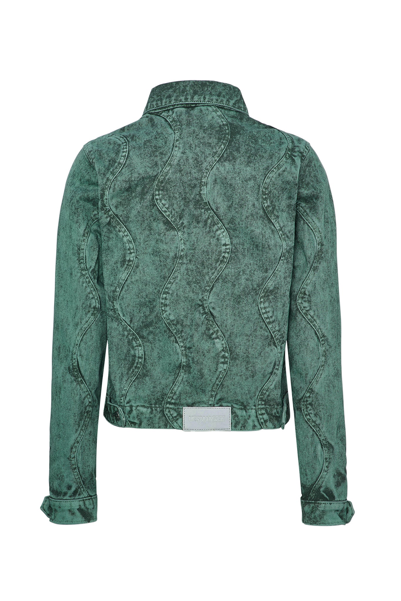 OVERSIZED DENIM JACKET - DARK GREEN