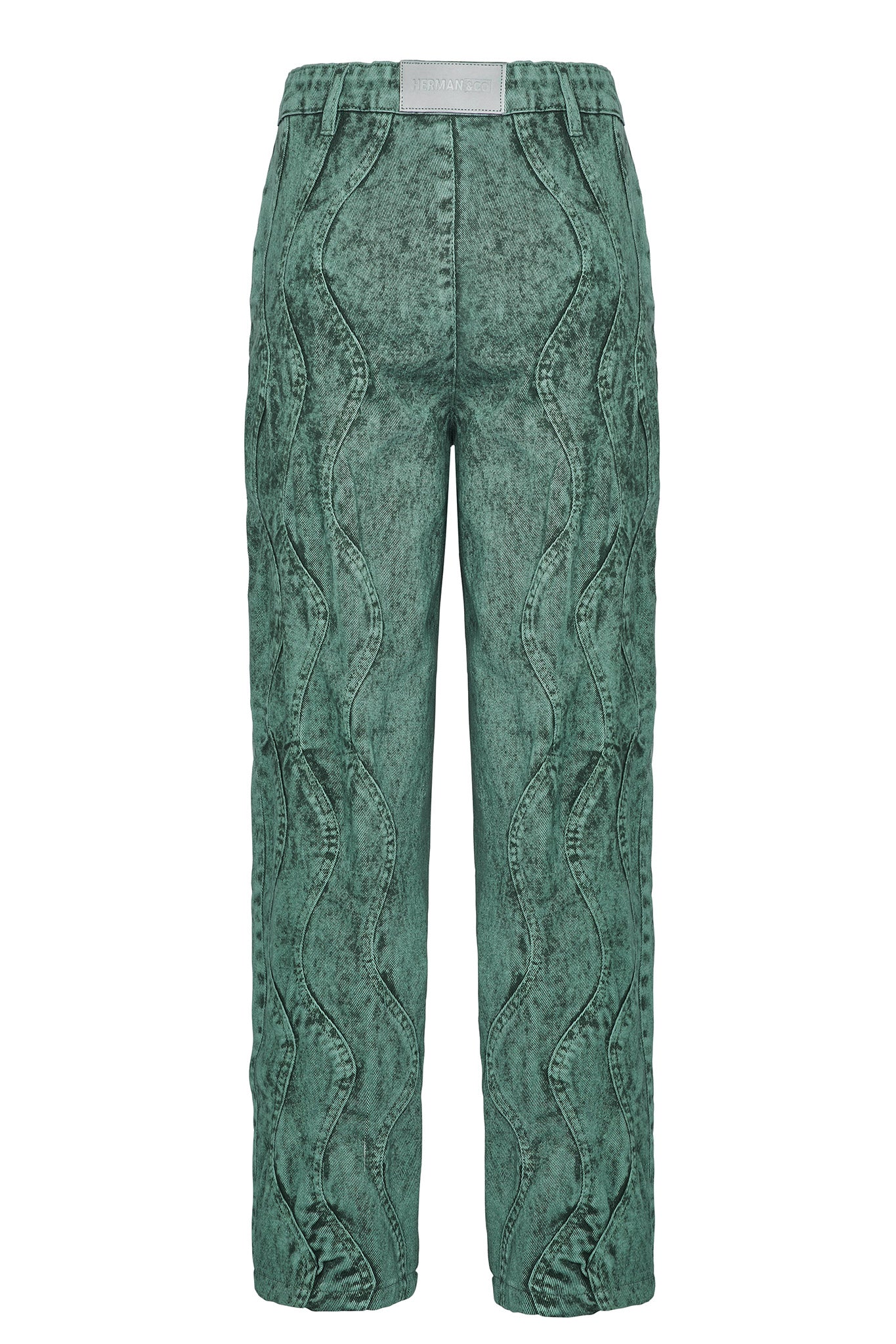 HIGH WAISTED RELAXED JEANS - DARK GREEN