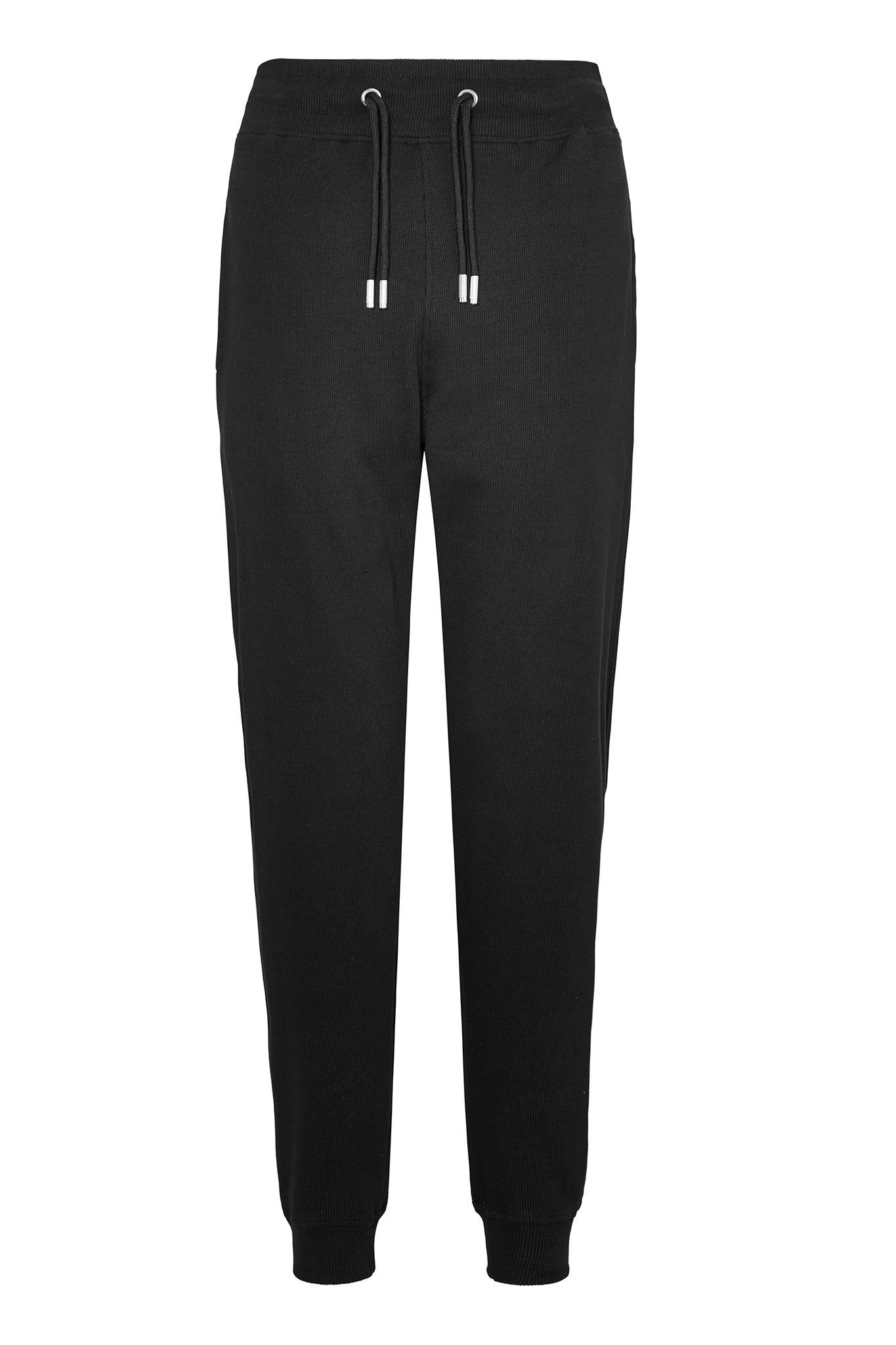 Embroidered Tapered Joggers - Black