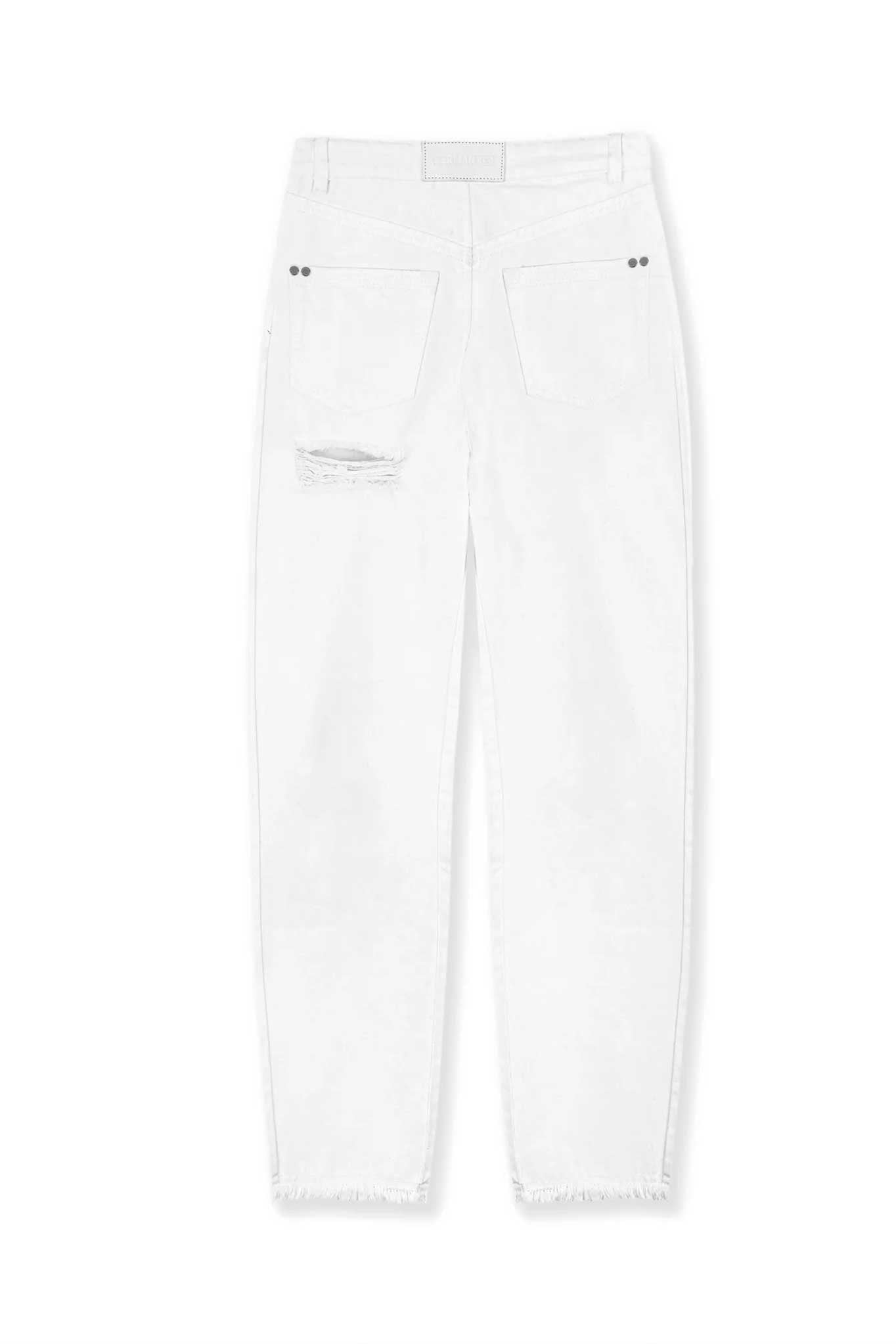 DISTRESSED STRAIGHT JEAN - WHITE