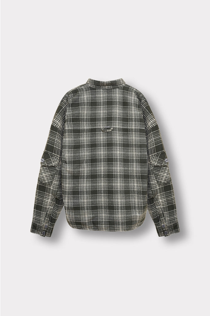 SHERPA CHECKED OVERSIZED SHIRT - DARK GREEN