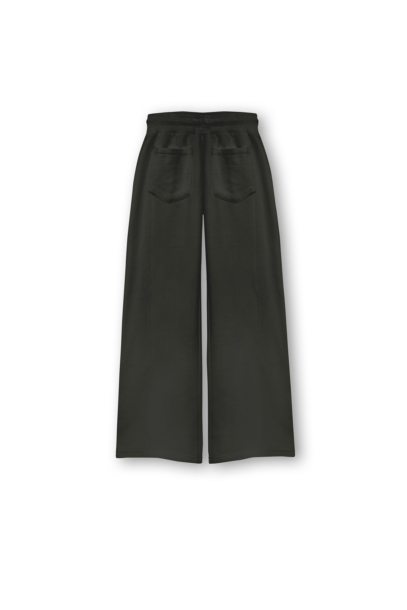 Contrast Wide Leg Joggers - Black