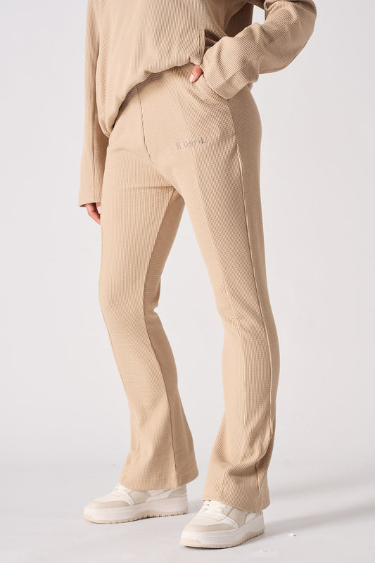 FIT & FLARE JOGGERS- BEIGE
