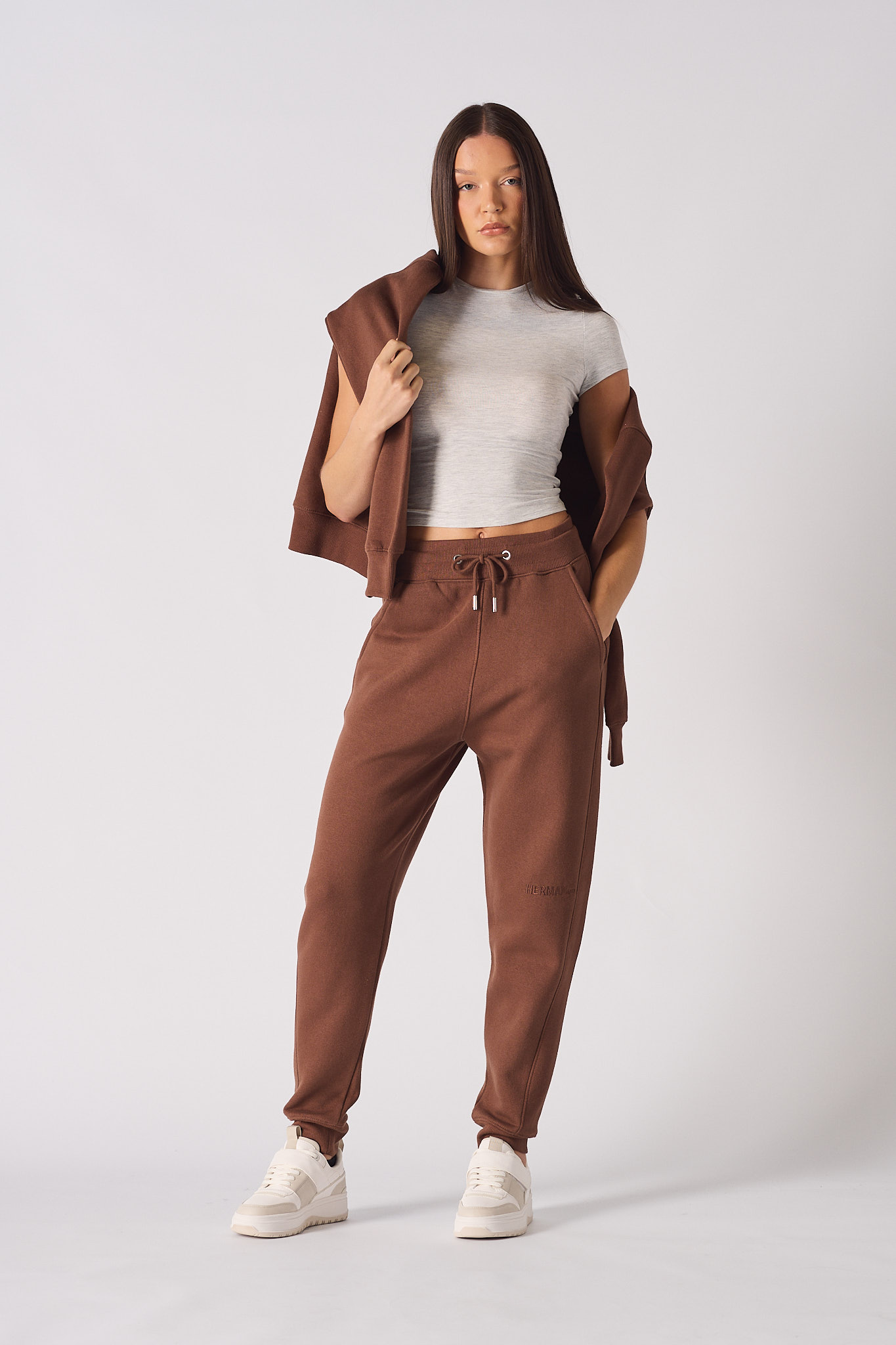 TAPERED JOGGERS- BROWN