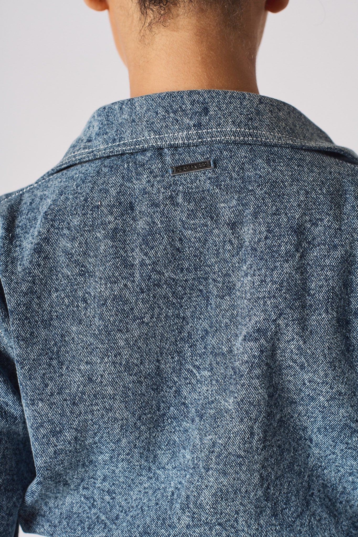 DENIM BELTED DRESS - BLUE WASH