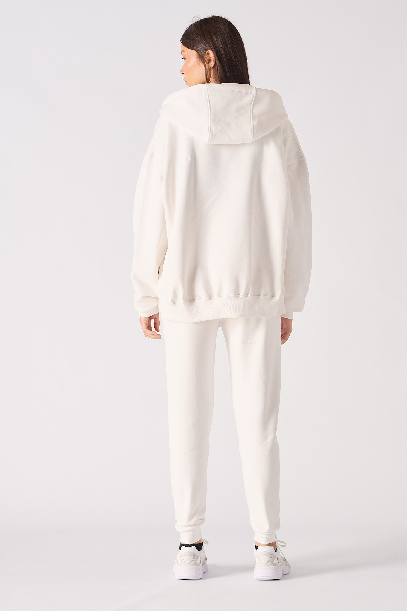 REGULAR ZIP UP HOODIE - WHITE