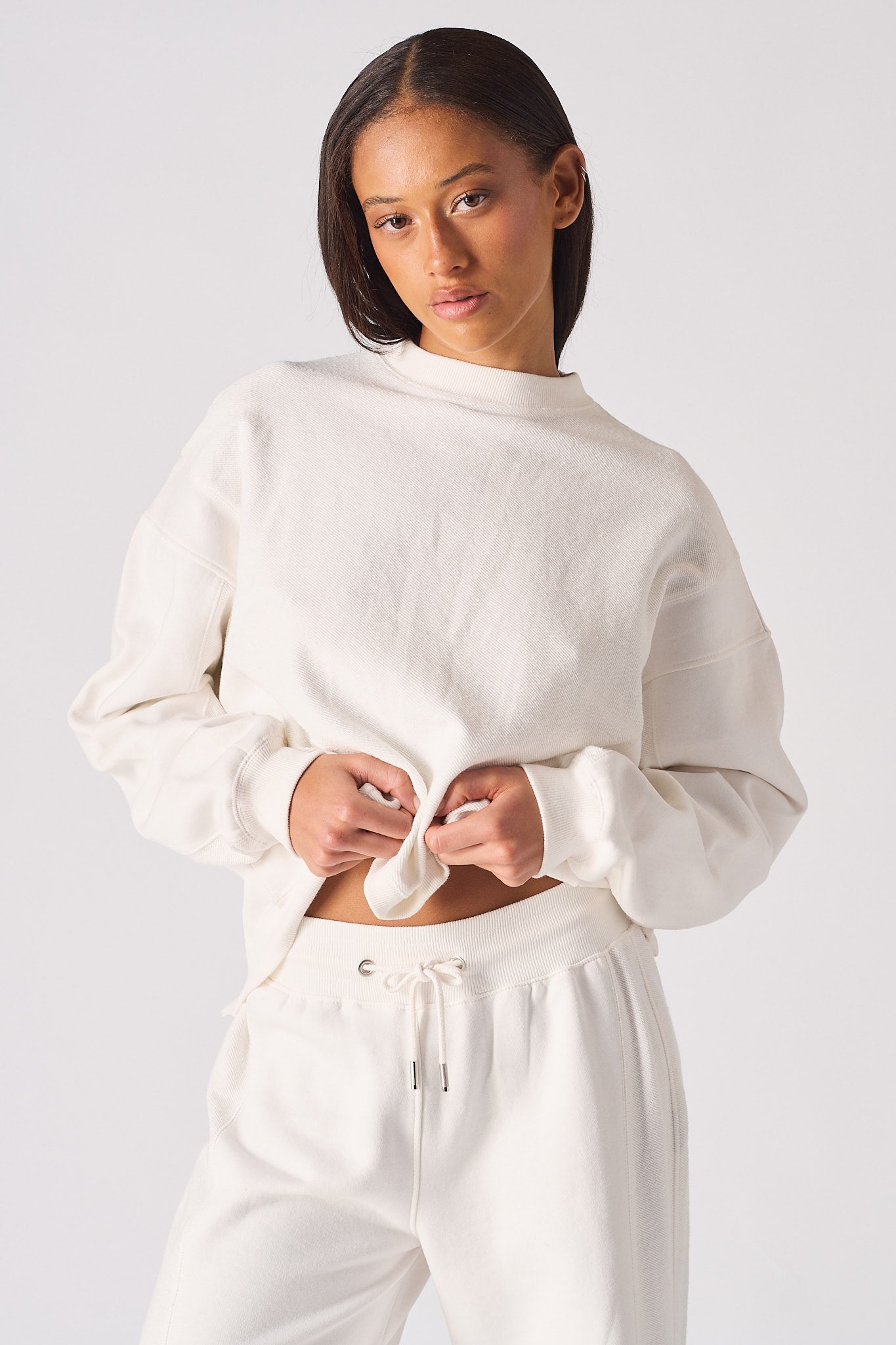 CREW NECK JUMPER  - WHITE