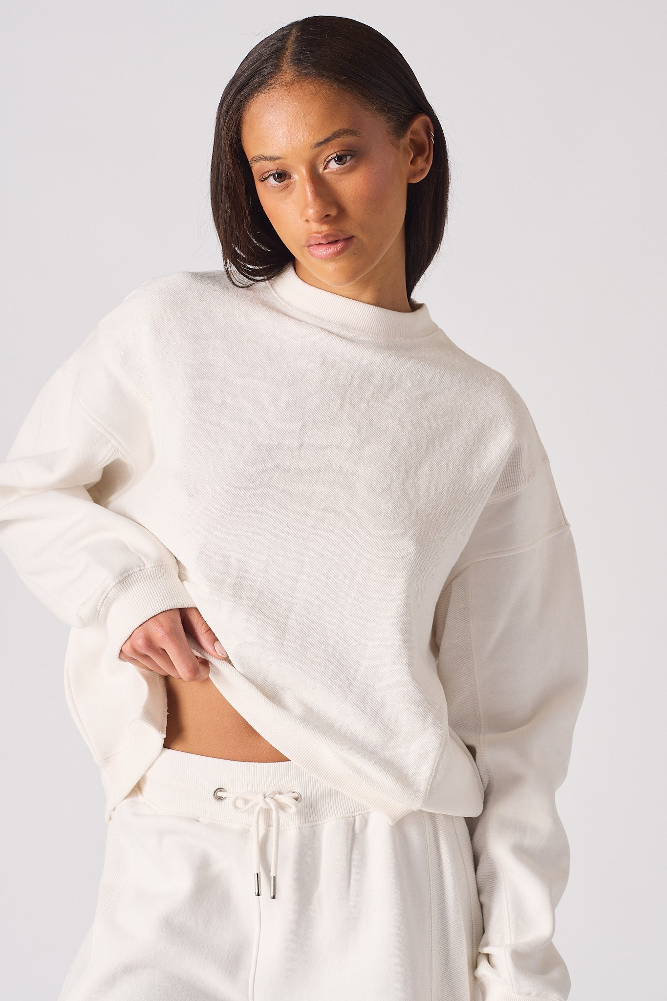 CREW NECK JUMPER  - WHITE