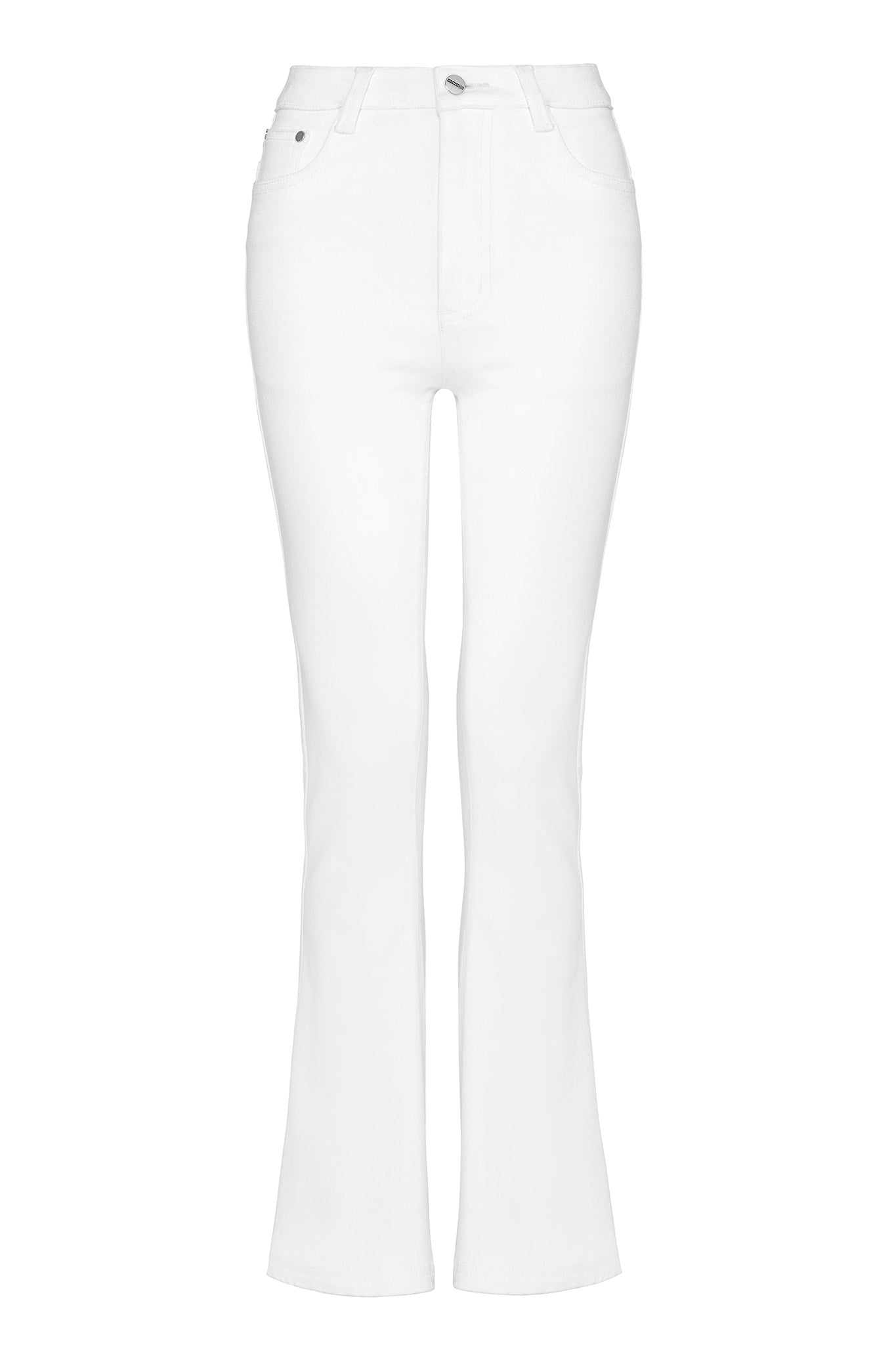 HIGH WAISTED FLARE JEANS - WHITE
