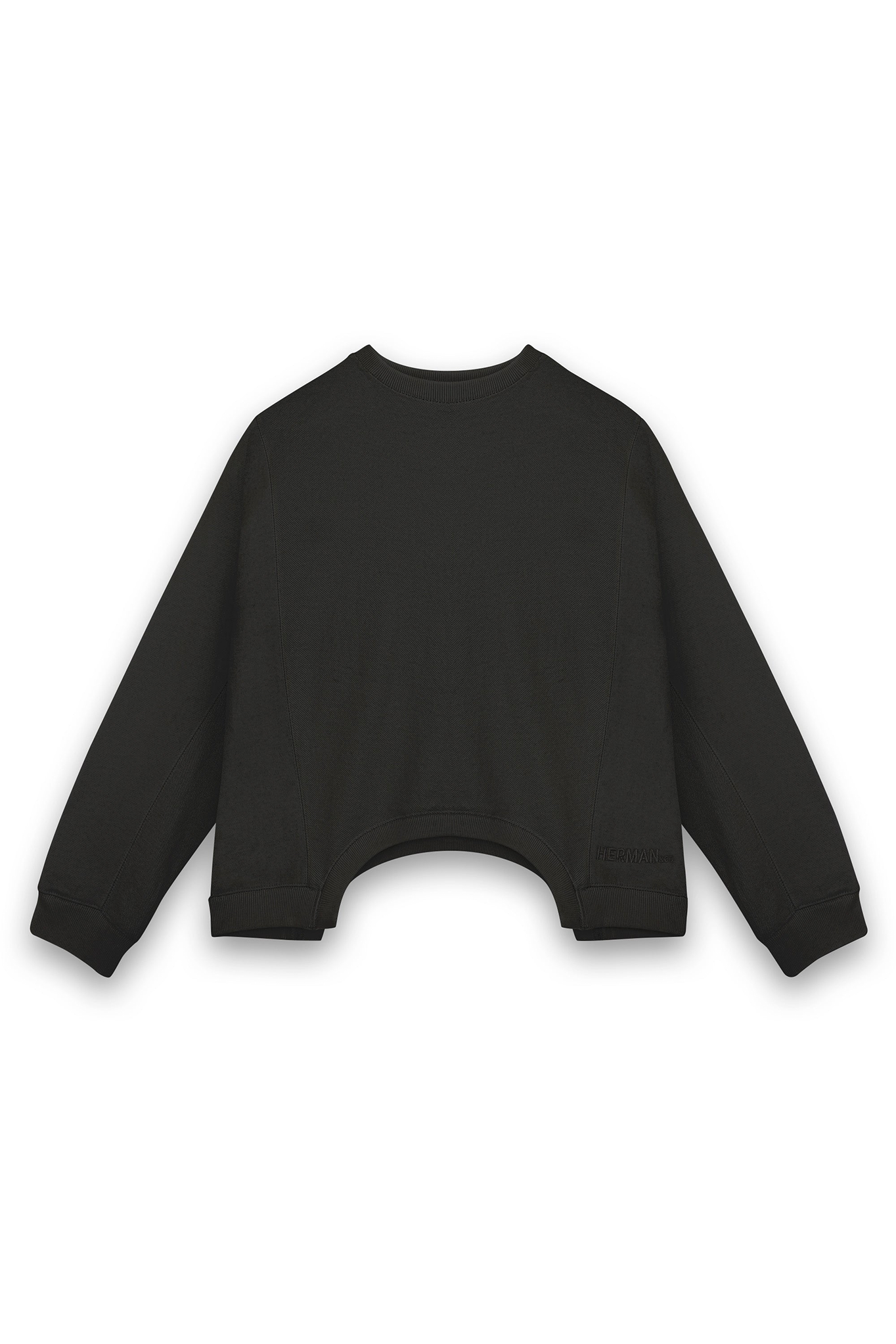 CROP CREW NECK JUMPER - BLACK