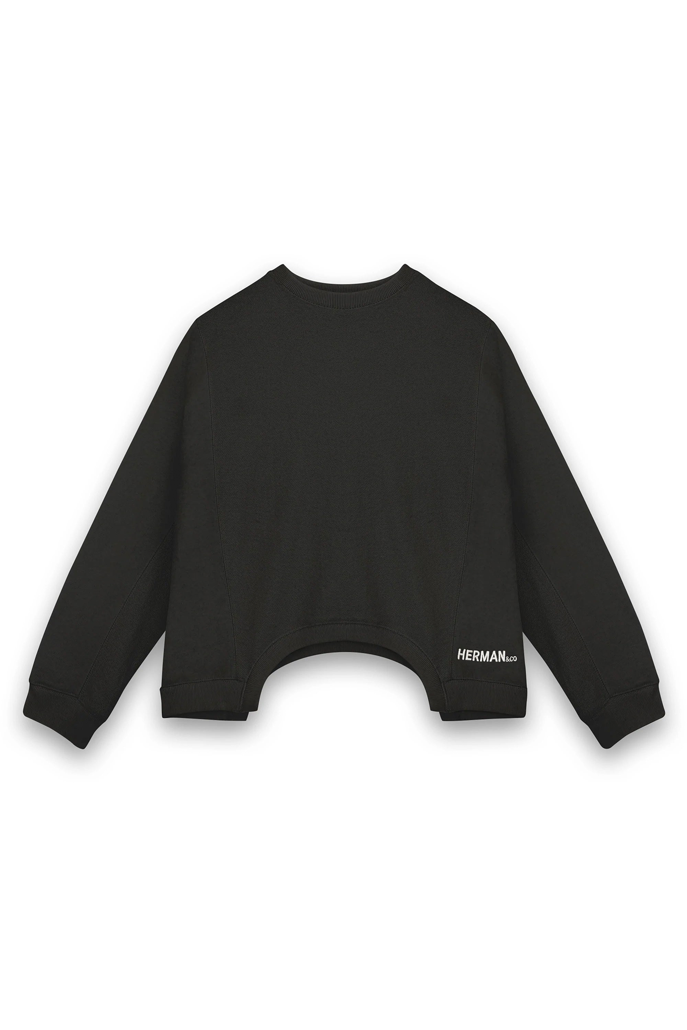 CROP CREW NECK JUMPER - BLACK